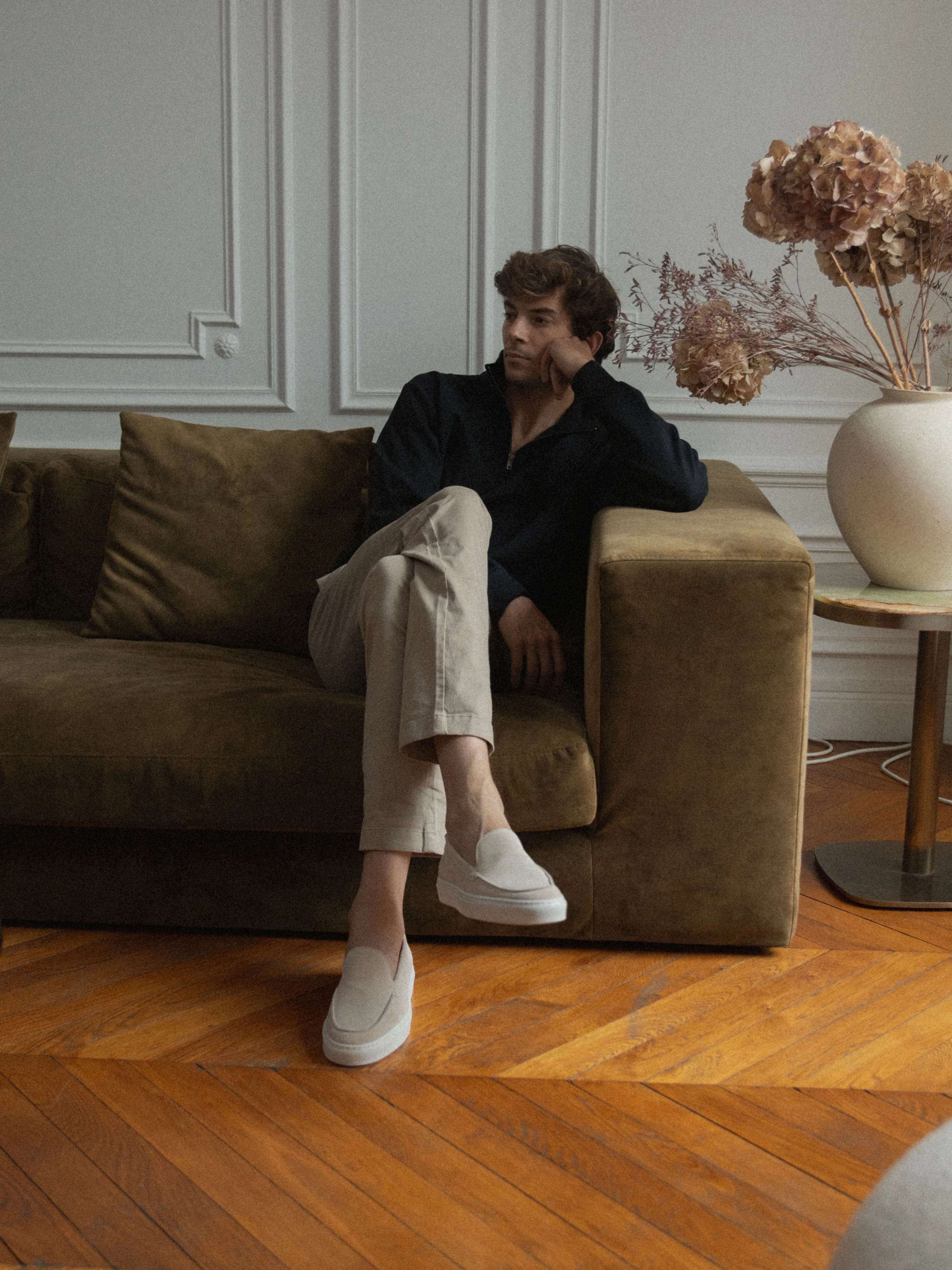 Lido Suede Loafer in Ivory - Image 7