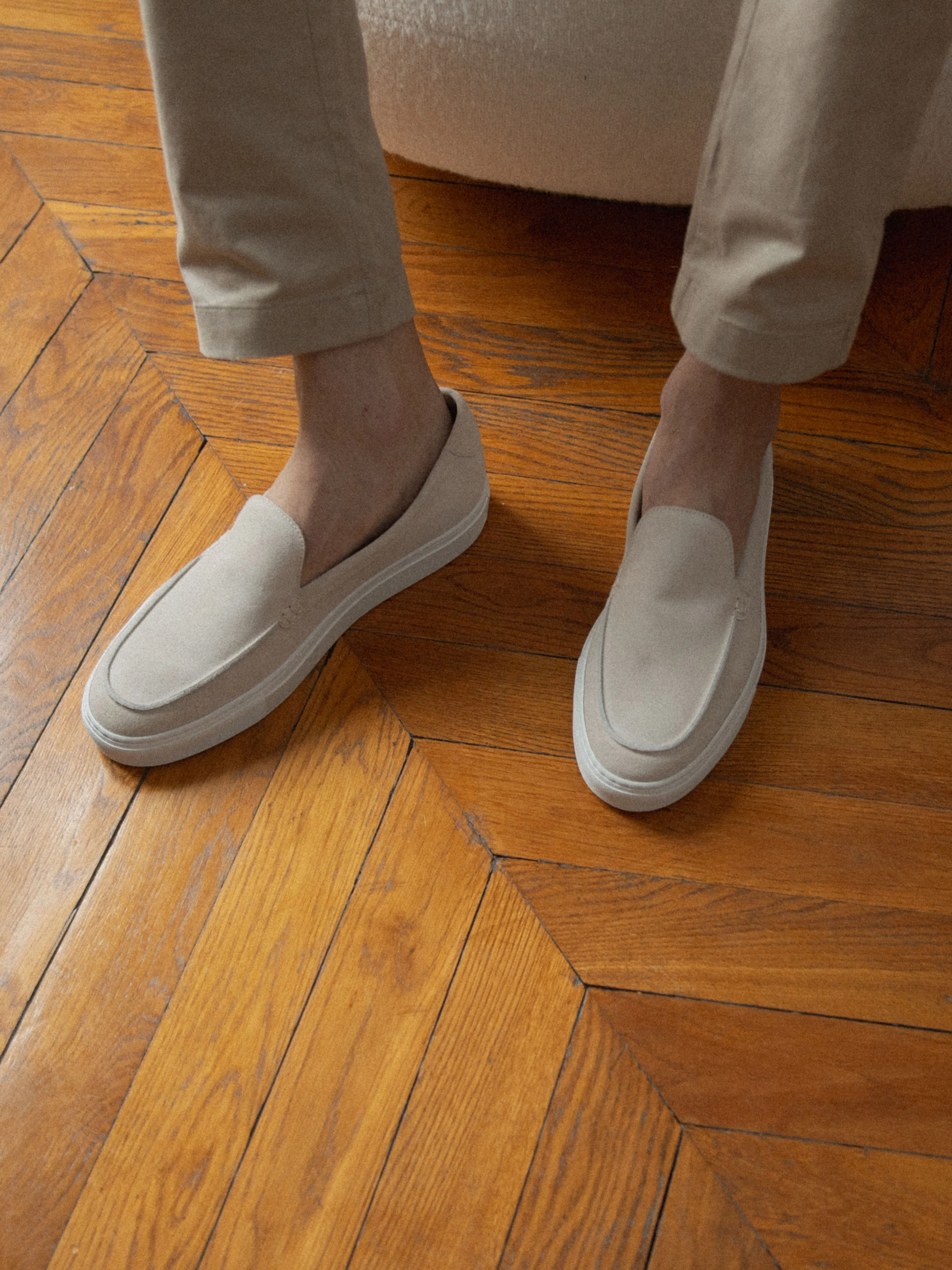 Lido Suede Loafer in Ivory - Image 8