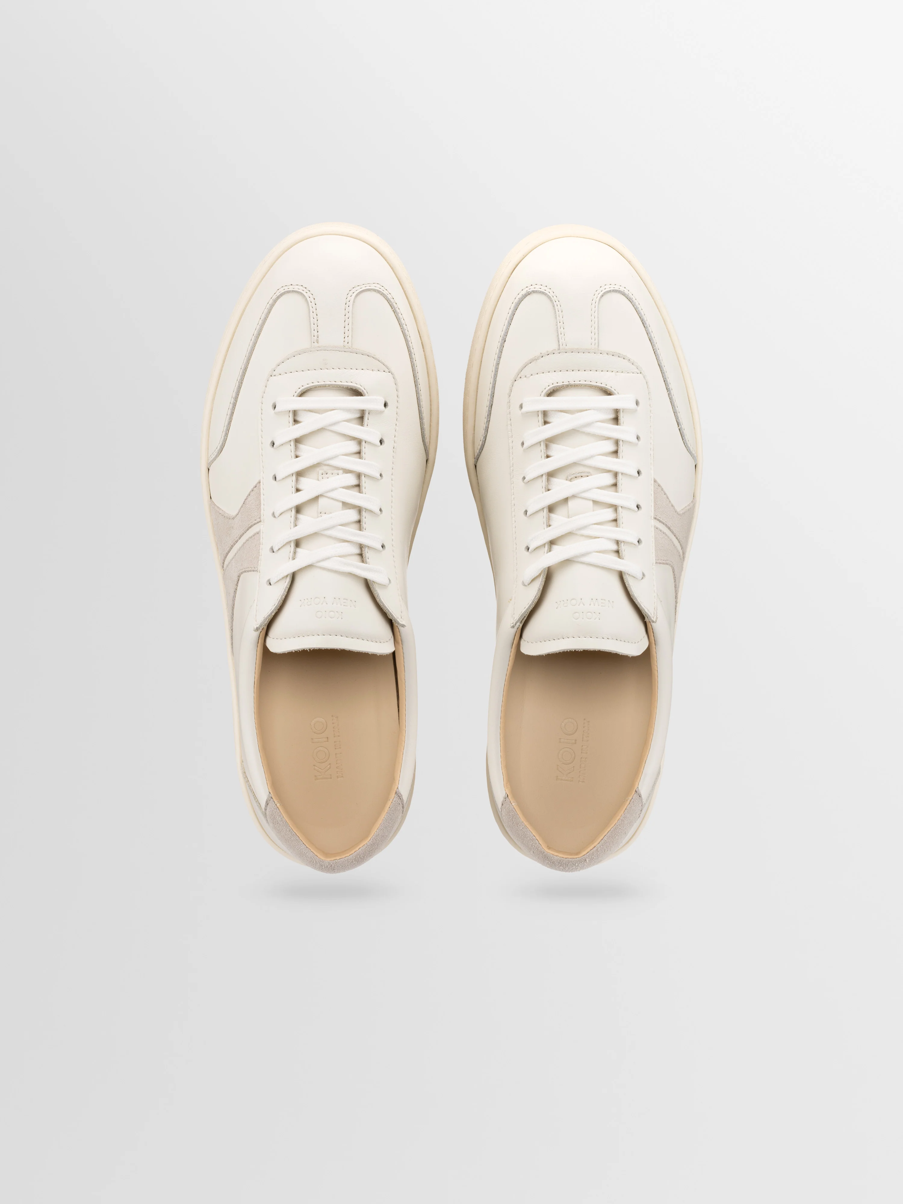 Monza Leather & Suede Sneaker in Bone - Image 3